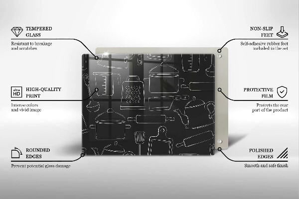 Tocător din sticlă Accesorii de bucătărie din desene animate