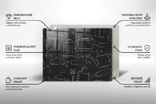 Tocător din sticlă Accesorii de bucătărie din desene animate