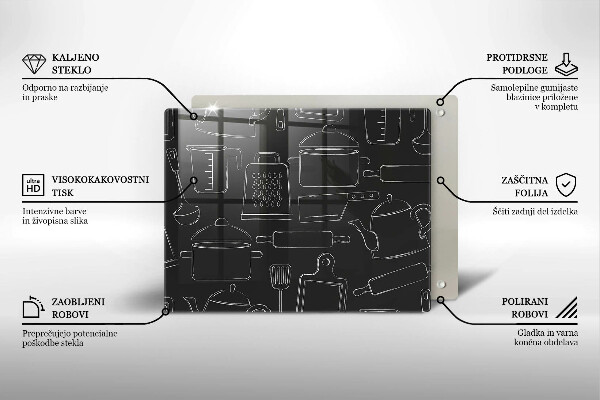 Tocător din sticlă Accesorii de bucătărie din desene animate