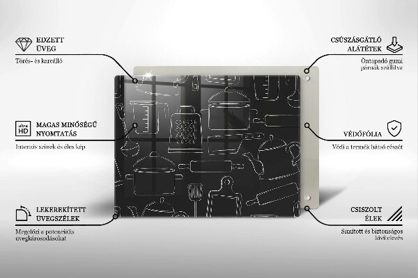 Tocător din sticlă Accesorii de bucătărie din desene animate