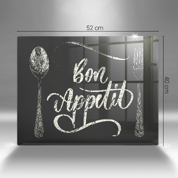Tocător din sticlă Inscripție Bon appetit