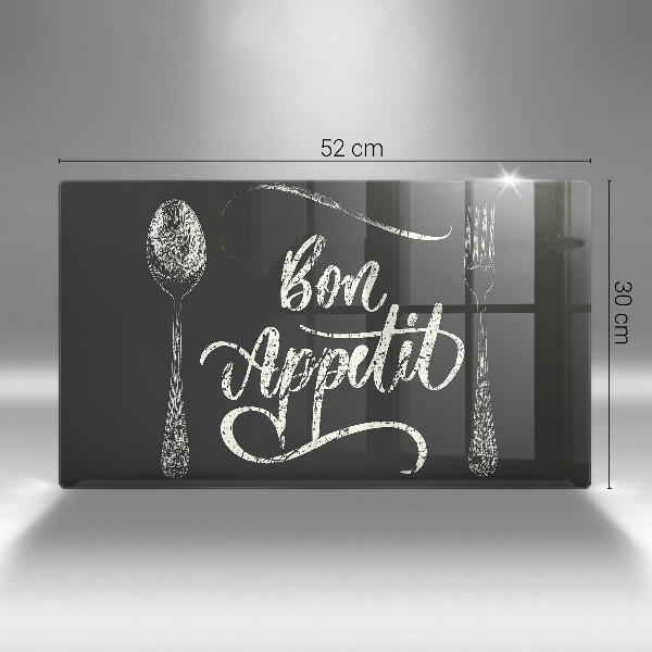Tocător din sticlă Inscripție Bon appetit