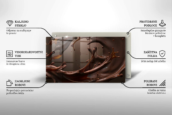 Tocător din sticlă Ciocolata lichida
