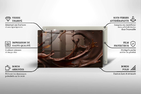 Tocător din sticlă Ciocolata lichida