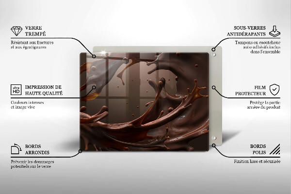 Tocător din sticlă Ciocolata lichida