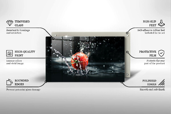 Tocător din sticlă Roșie în apă