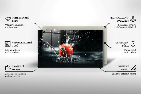 Tocător din sticlă Roșie în apă