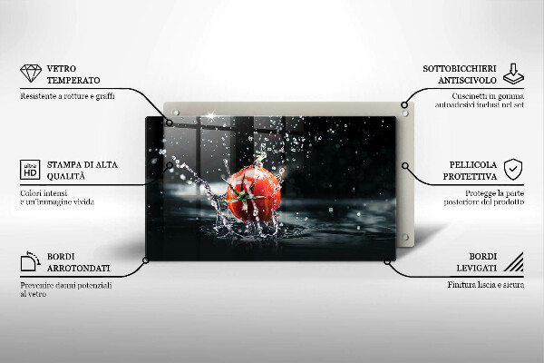 Tocător din sticlă Roșie în apă