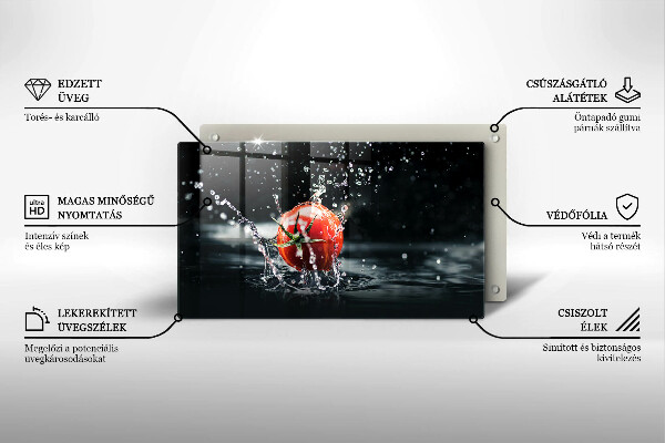 Tocător din sticlă Roșie în apă