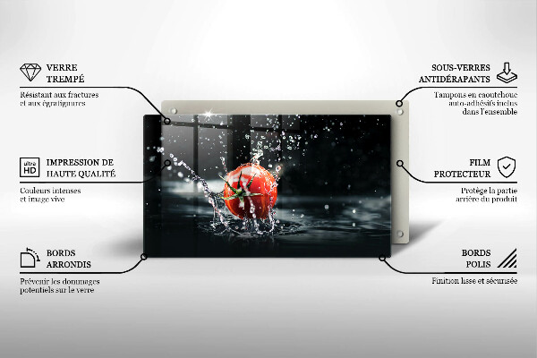 Tocător din sticlă Roșie în apă