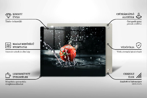 Tocător din sticlă Roșie în apă