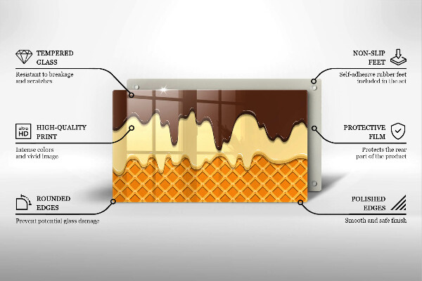 Tocător din sticlă Ilustrație de cornet de înghețată