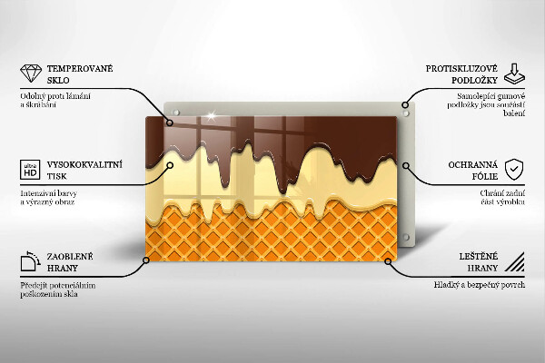 Tocător din sticlă Ilustrație de cornet de înghețată