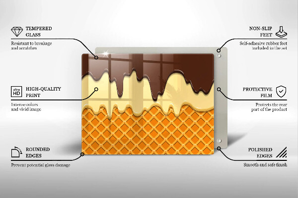 Tocător din sticlă Ilustrație de cornet de înghețată