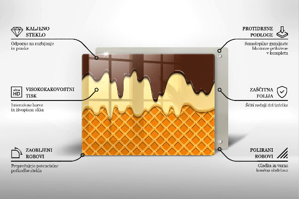Tocător din sticlă Ilustrație de cornet de înghețată