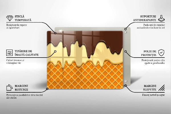 Tocător din sticlă Ilustrație de cornet de înghețată