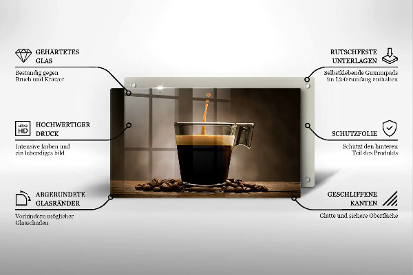 Tocător din sticlă Sticlă și boabe de cafea