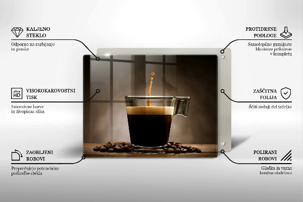 Tocător din sticlă Sticlă și boabe de cafea