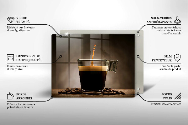 Tocător din sticlă Sticlă și boabe de cafea