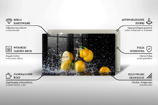 Tocător din sticlă Fructe suculente de lămâie