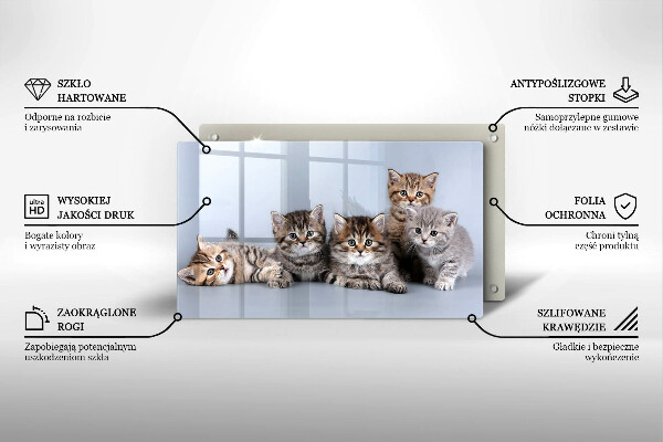 Tocător din sticlă Pisicuțe dulci