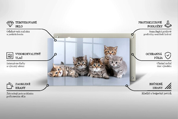 Tocător din sticlă Pisicuțe dulci