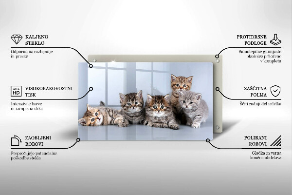 Tocător din sticlă Pisicuțe dulci