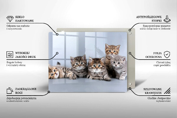 Tocător din sticlă Pisicuțe dulci
