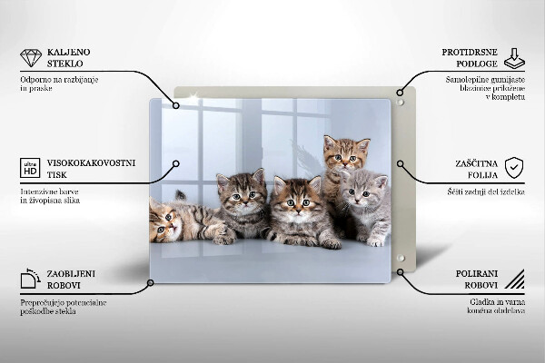 Tocător din sticlă Pisicuțe dulci