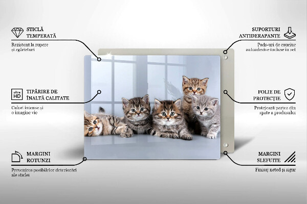 Tocător din sticlă Pisicuțe dulci