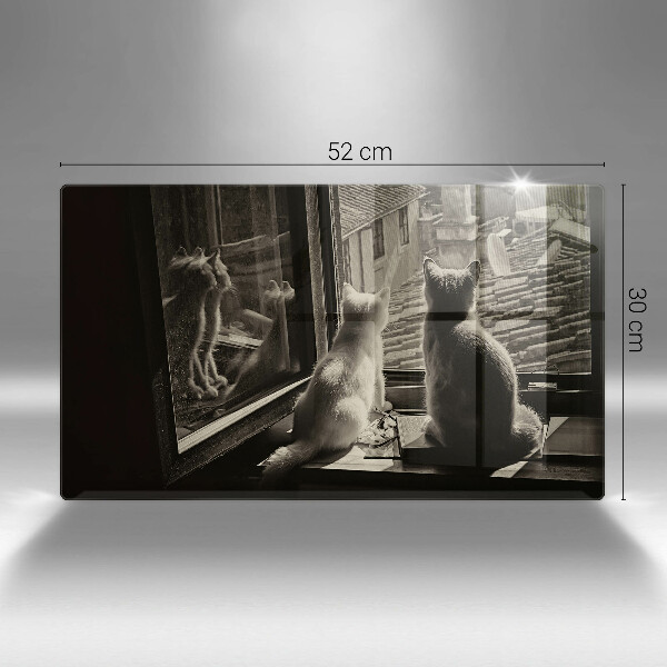 Tocător din sticlă Orașul pisicilor și fereastra