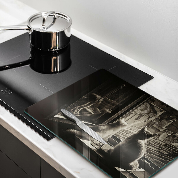 Tocător din sticlă Orașul pisicilor și fereastra