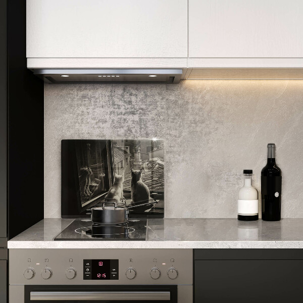 Tocător din sticlă Orașul pisicilor și fereastra