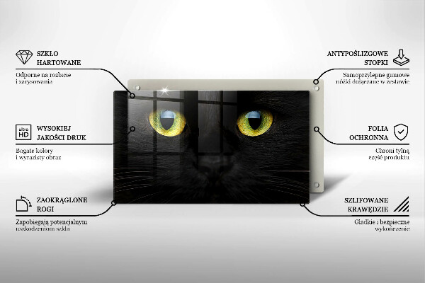 Tocător din sticlă Ochi de pisică de animale