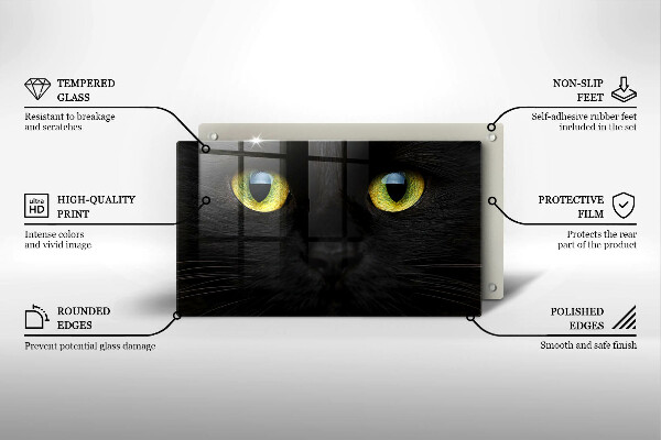 Tocător din sticlă Ochi de pisică de animale