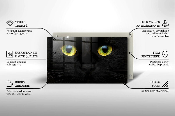 Tocător din sticlă Ochi de pisică de animale