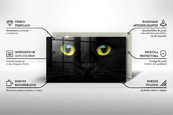 Tocător din sticlă Ochi de pisică de animale