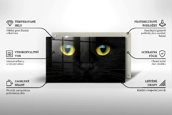 Tocător din sticlă Ochi de pisică de animale