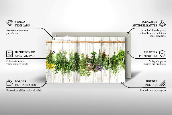 Tocător din sticlă Ierburi și plante uscate