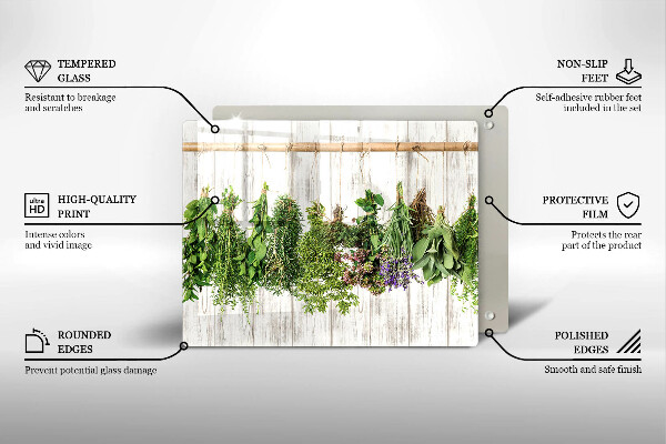 Tocător din sticlă Ierburi și plante uscate