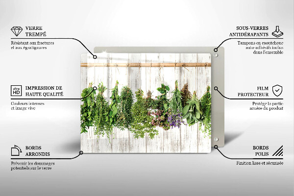 Tocător din sticlă Ierburi și plante uscate