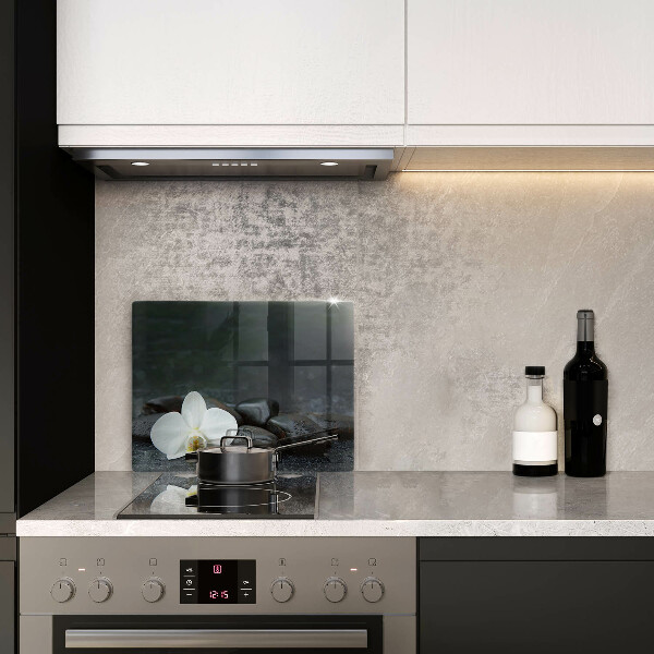 Tocător din sticlă Pietre Zen cu flori albe