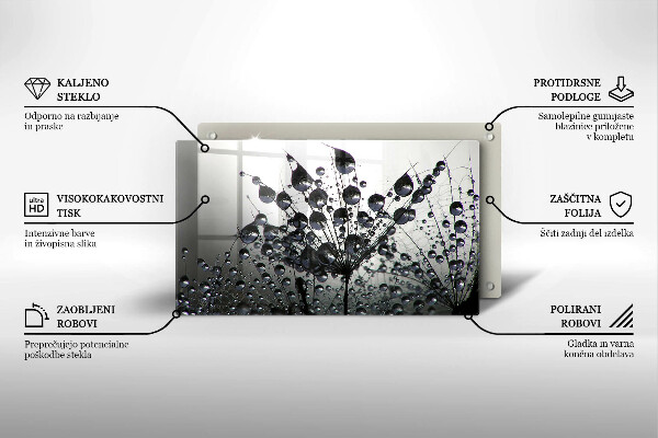 Tocător din sticlă Păpădie și rouă