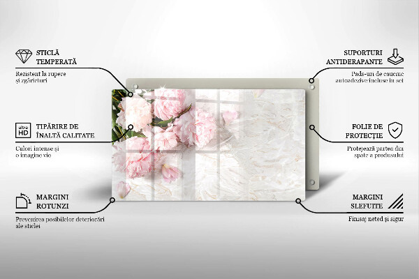 Tocător din sticlă Flori delicate de trandafiri