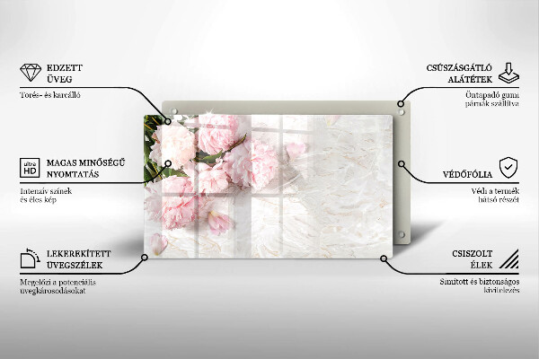 Tocător din sticlă Flori delicate de trandafiri