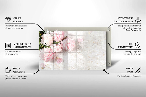 Tocător din sticlă Flori delicate de trandafiri