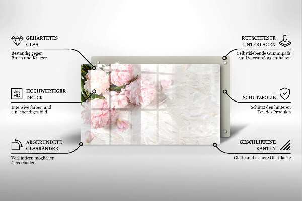 Tocător din sticlă Flori delicate de trandafiri