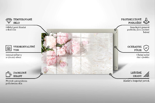 Tocător din sticlă Flori delicate de trandafiri