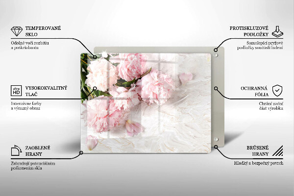 Tocător din sticlă Flori delicate de trandafiri