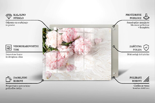 Tocător din sticlă Flori delicate de trandafiri